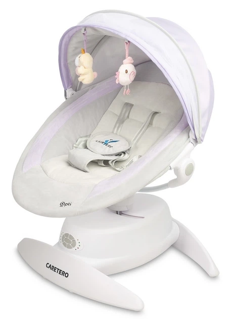 Leżaczek-bujaczek elektryczny 2w1 Caretero Opti Pink (5908310396156) - obraz 9