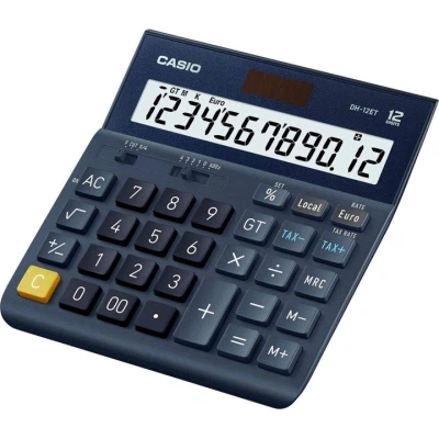 Калькулятор Casio DH-12ET-W-EP, черный (CALC-CAS-DH-12ET-W-E) - Фото 1 Калькулятор Casio DH-12ET-W-EP, черный (CALC-CAS-DH-12ET-W-E) - изображение 1