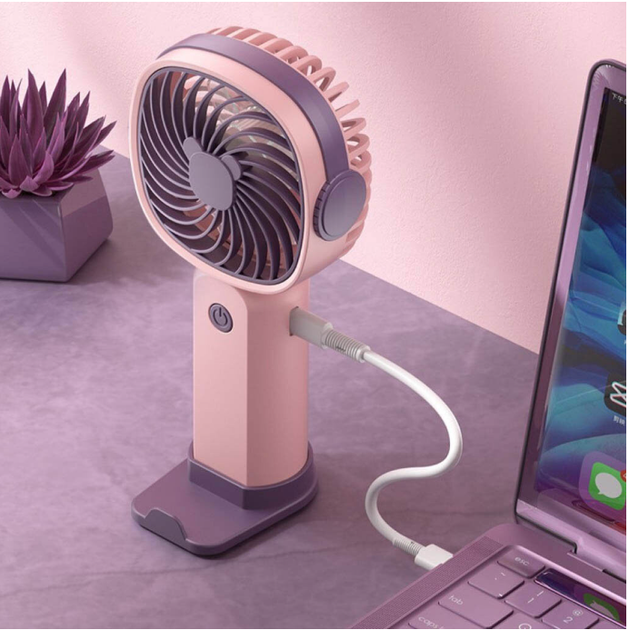 Вентилятор ручной аккумуляторный TOPA портативный с подставкой для телефона Handheld fan AND LY-838 KLW-F8 - изображение 6