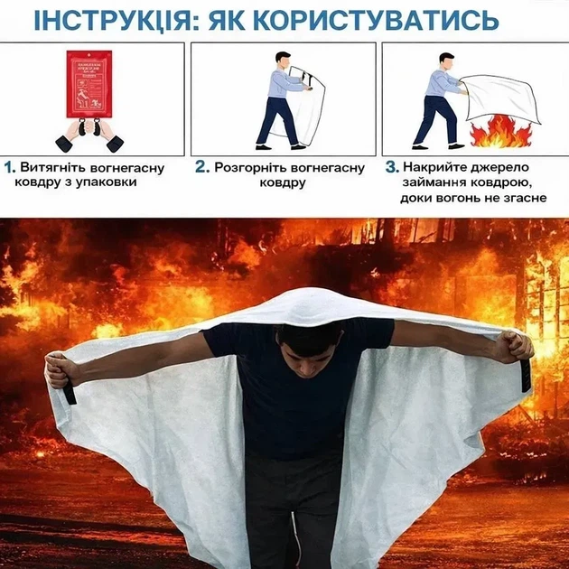 Огнетушащее одеяло из стекловолокна FARE BLANKET 1,5 х 2,0 м - изображение 7