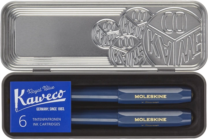 Zestaw Moleskine Kaweco Sapphire Blue Pióro wieczne + Długopis + 6 niebieskich wkładów (8056598854985) - obraz 2