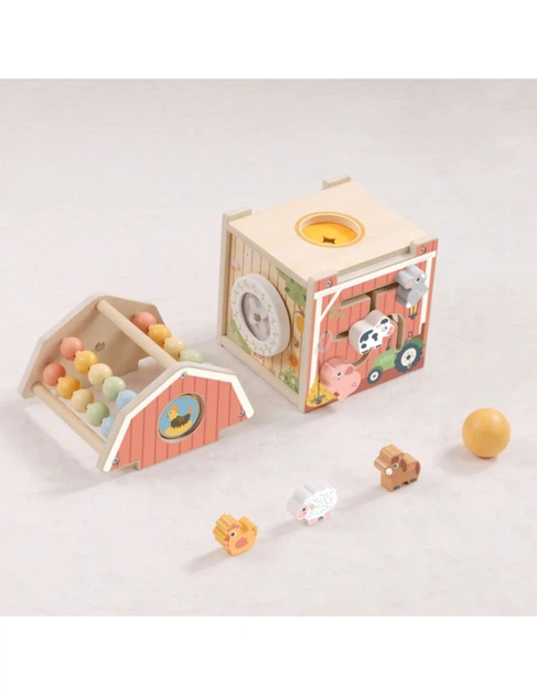 Дерев'яна ферма-сортер Tooky Toy Montessori з лабіринтом та рахівницею (TP538) (6976831554880) - зображення 2