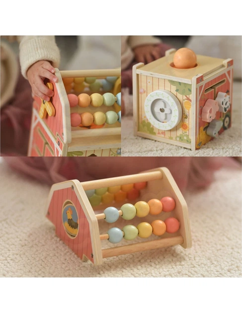 Дерев'яна ферма-сортер Tooky Toy Montessori з лабіринтом та рахівницею (TP538) (6976831554880) - зображення 3