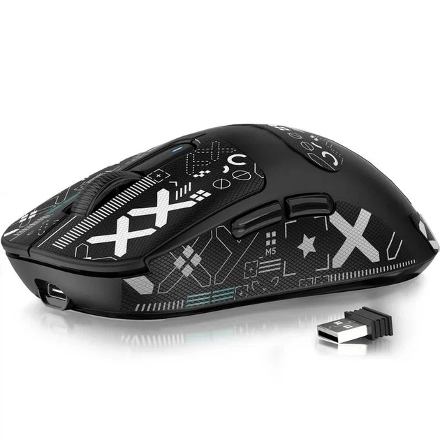 Бездротова ATTACK SHARK X3 Чорна Ігрова Мишка PAW3395 для ПК Радіоканал / Bluetooth - Фото 7 Бездротова ATTACK SHARK X3 Чорна Ігрова Мишка PAW3395 для ПК Радіоканал / Bluetooth - зображення 7