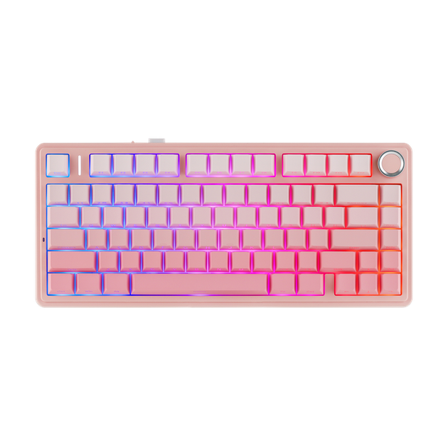 Клавіатура механічна безпровідна Aula F75 з RGB та підтримкою HOT SWAP Pink - изображение 2