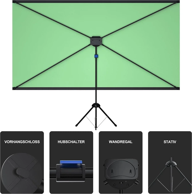 Фотофон со штативом Neue Dawn / 160x92 см / Зеленый Б/В - изображение 3