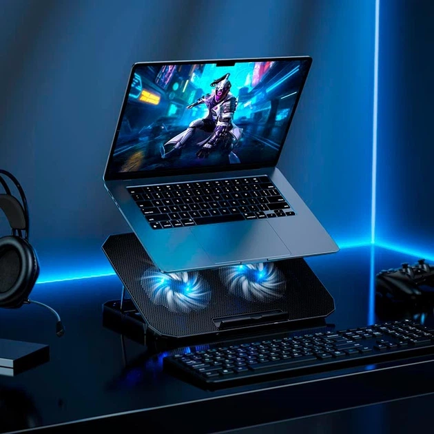 Підставка для ноутбука Hoco GA4 Jade Laptop Cooling Stand Black - изображение 7