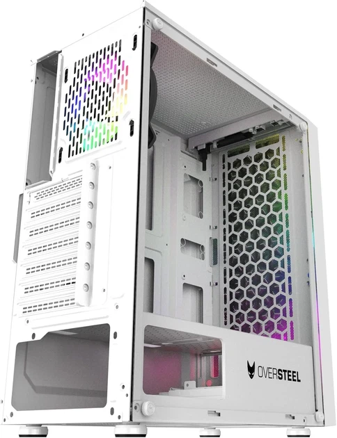 Корпус Oversteel Iridium RGB / без БП / Midi Tower / ATX, mATX, ITX / 2 пылевых фильтра / ARGB / Закаленное стекло / Белый (101642233) - Уценка - изображение 4