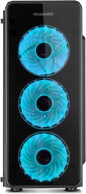 Корпус Nox Hummer TGM / без БЖ / Miditower / ATX / Glass / 4x120mm ARGB / Чорний - зображення 4