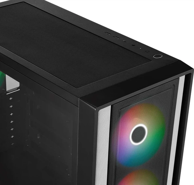 Корпус Cooler Master MasterBox 600 / без БП / Mid-Tower / E-ATX / 3x140mm ARGB + 1x120mm / USB-C / Поддержка задних разъемов / Черный - изображение 9