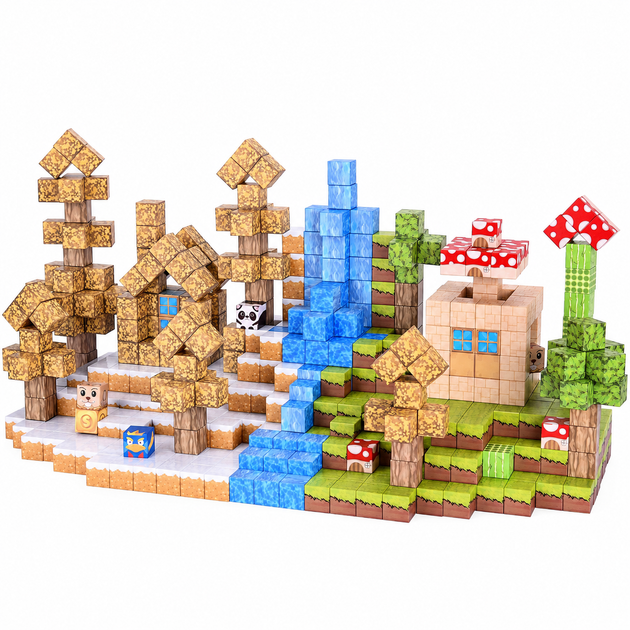 Магнітний конструктор Minecraft Лісовий Біом з Водоспадом 100 деталей — ПОРИНЬ У СВІТ МАЙНКРАФТ - Фото 5 Магнітний конструктор Minecraft Лісовий Біом з Водоспадом 100 деталей — ПОРИНЬ У СВІТ МАЙНКРАФТ - зображення 5