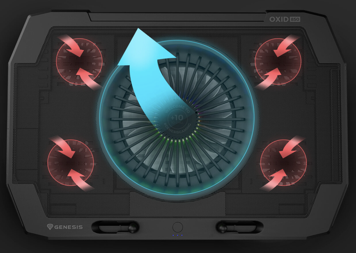 Охлаждающая подставка для ноутбука с вентилятором Genesis OXID 850 RGB до 17.3 дюймов - изображение 4