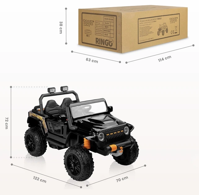 Pojazd akumulatorowy Terenowy Toyz Ringo Black (5908310388687) - obraz 19