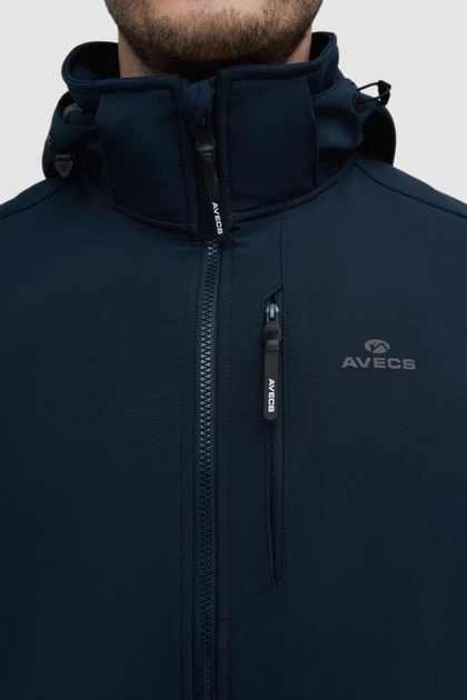 Вітровка AVECS синя з матеріалу Softshell з нагрудним карманом 50558/87 3XL - Фото 8 Вітровка AVECS синя з матеріалу Softshell з нагрудним карманом 50558/87 3XL - зображення 8