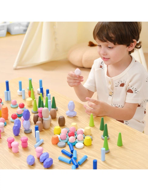 Drewniany konstruktor edukacyjny Viga Montessori sorter 141 element (44818) (6971608448188) - obraz 4