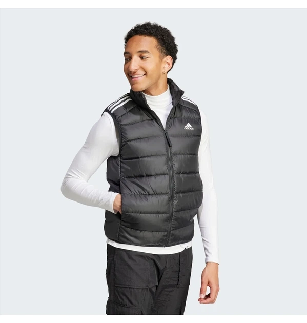 Мужская жилетка Essentials 3-Stripes Light Down пуховая черная Xs - изображение 4