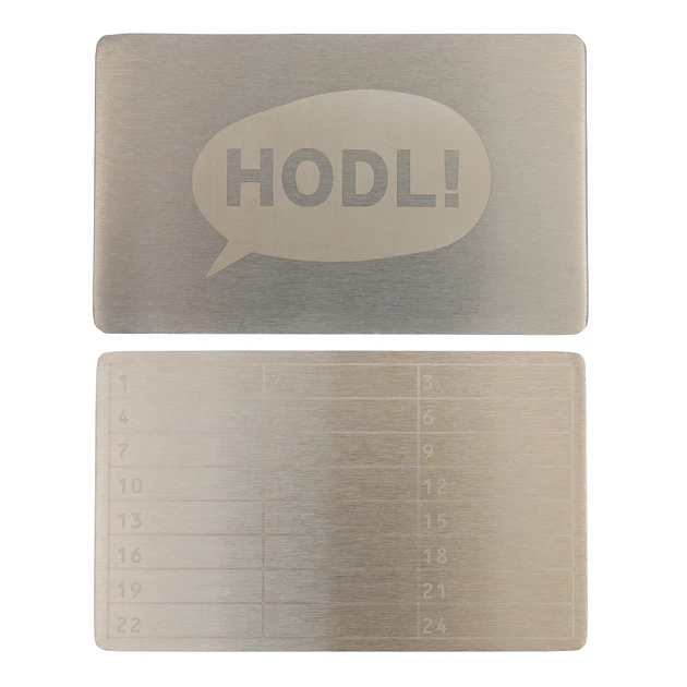 Металлическая пластина для хранения seed-фразы Hodl Mini Plate 55×90 мм с гравировальной ручкой (Hodlmplate+pen) - изображение 4