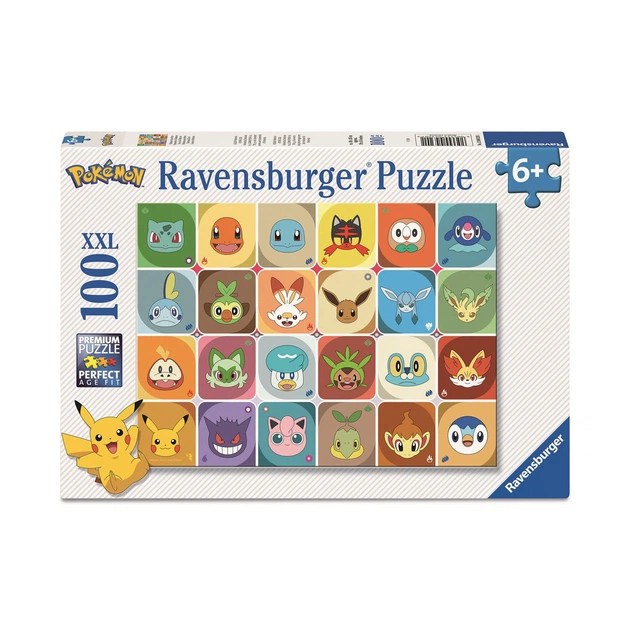 Пазл Ravensburger Pokémon: Обличчя Покемонів XXL 100 елементів (12004320) (4005555043201) - зображення 2