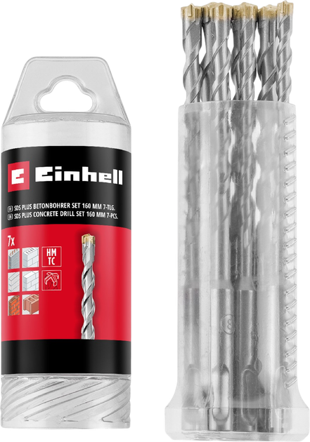 Zestaw wierteł Einhell SDS Plus 6 - 14 mm 160 mm 7 szt. (49265510) - Zdjęcie 2 Zestaw wierteł Einhell SDS Plus 6 - 14 mm 160 mm 7 szt. (49265510) - obraz 2