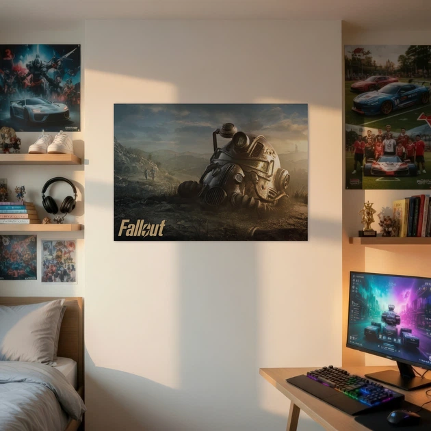 Постер Фаллаут, шлем от силовой брони, Fallout, A3 30×42 см (id2175) - изображение 2