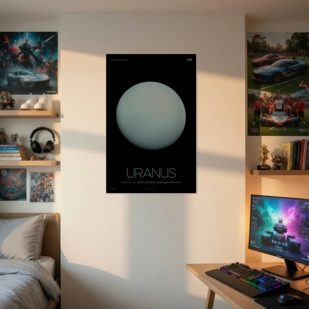 Постер Уран, Uranus, NASA, НАСА, космос, астрономия, A3 42×27 см (id7147) - изображение 2