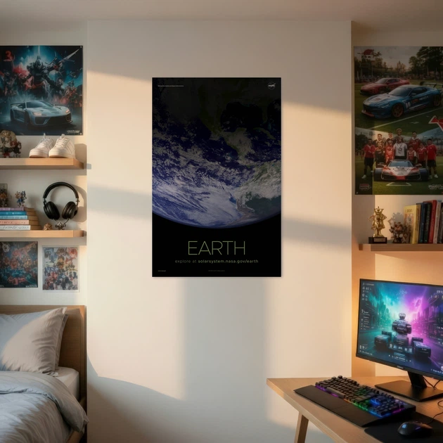 Постер Земля, Earth, NASA, НАСА, космос, астрономия, A3 42×27 см (id7098) - изображение 2