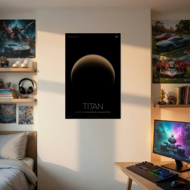 Постер Титан, Titan, NASA, НАСА, космос, астрономия, A3 42×27 см (id7146) - изображение 2