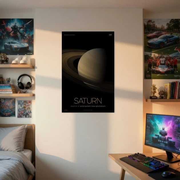 Постер Сатурн, Saturn, NASA, НАСА, космос, астрономия, A3 42×27 см (id7135) - изображение 2