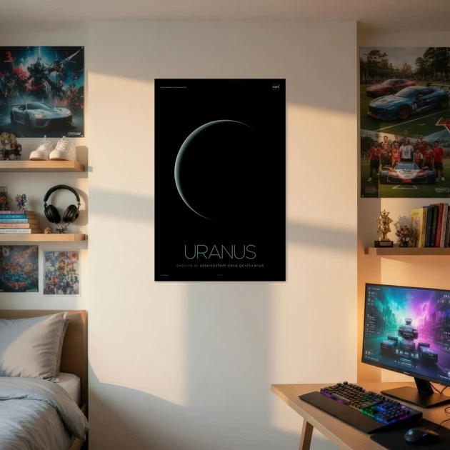 Постер Уран, Uranus, NASA, НАСА, космос, астрономия, A3 42×27 см (id7148) - изображение 2