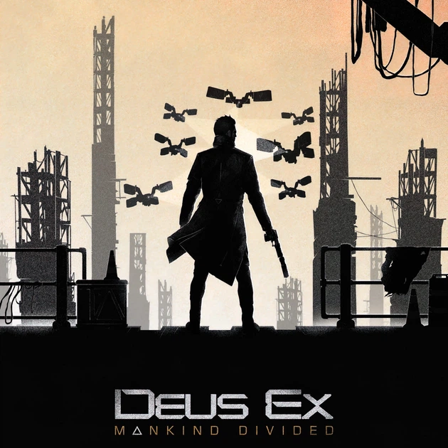 Інтер'єрна картина Deus Ex: Mankind Divided (2016), кіберпанк, sci-fi, постер для геймерів, 42×28 см (id1633) - зображення 3