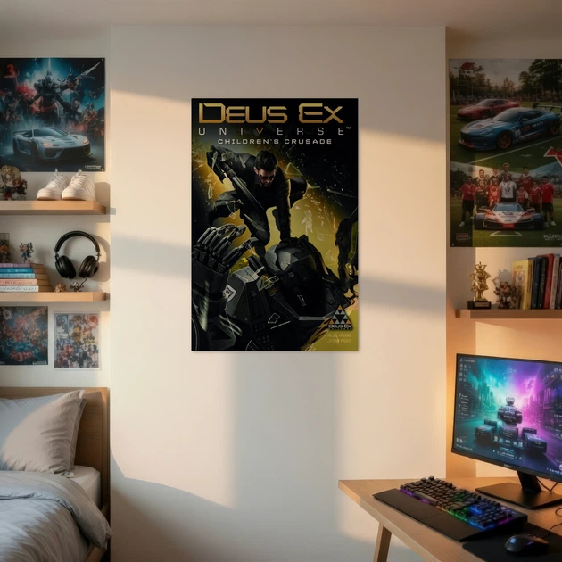 Постер Deus Ex: Children Crusade, киберпанк, sci-fi, постер для геймеров, A3 42×28 см (id1632) - изображение 2