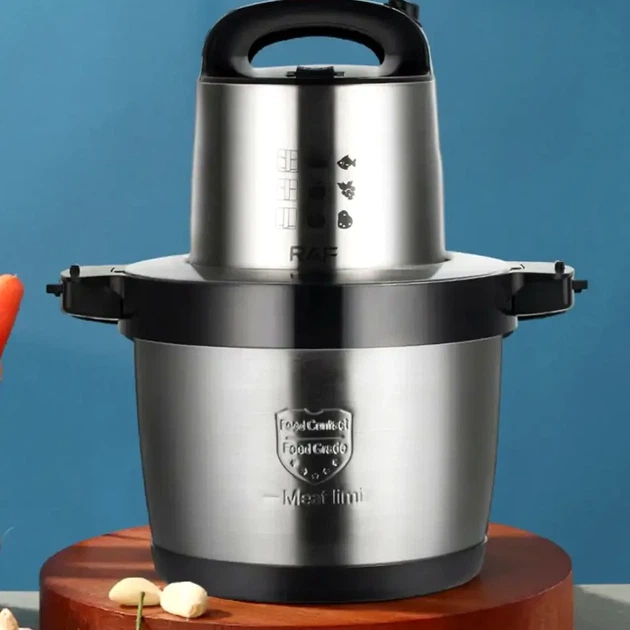 Кухонный измельчитель 1600Вт 6л для мяса и овощей RAF R7008 из нержавеющей стали - изображение 9