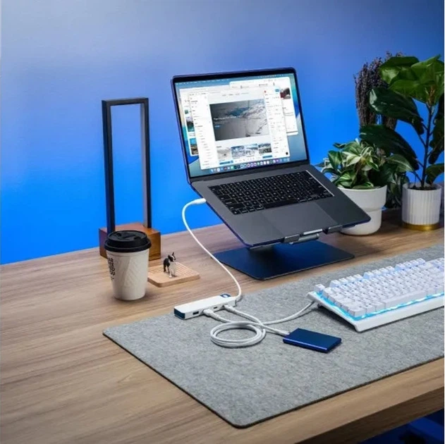 Hub USB Hyper HyperDrive Flex 4 Port USB-C Combo Hub White/Blue (HD5200BUGL) - obraz 6