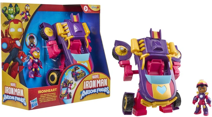 Набір Hasbro Marvel 2 in 1 Iron Man and his awesome friends: Ironheart 10 см G1476 (5010996313324) - зображення 4