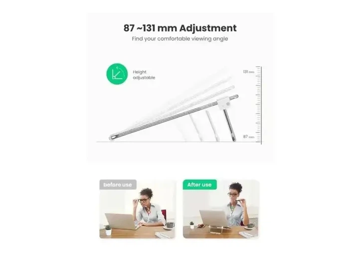 Підставка для ноутбука UGREEN LP230 Foldable Desktop Laptop Stand Silver (80348) - Фото 4 Підставка для ноутбука UGREEN LP230 Foldable Desktop Laptop Stand Silver (80348) - изображение 4
