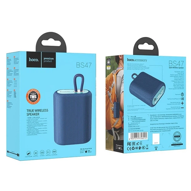 Портативна колонка Hoco BS47 Uno Sports BT Speaker 5W Navy Blue - зображення 3