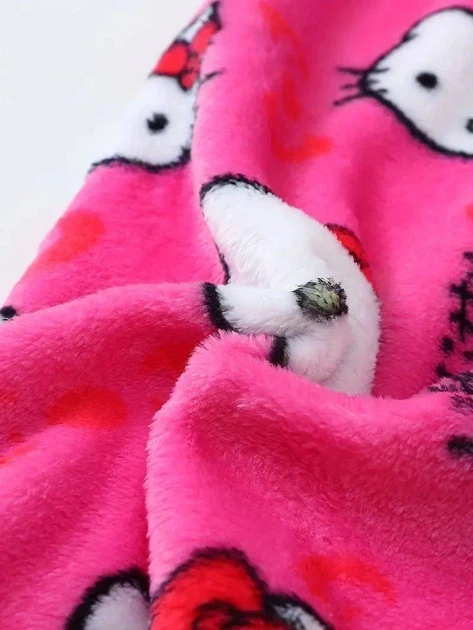 Штани піжамні плюшеві Hello Kitty рожевого кольору, теплі домашні штани Хеллоу Кітті L - Фото 6 Штани піжамні плюшеві Hello Kitty рожевого кольору, теплі домашні штани Хеллоу Кітті L - зображення 6