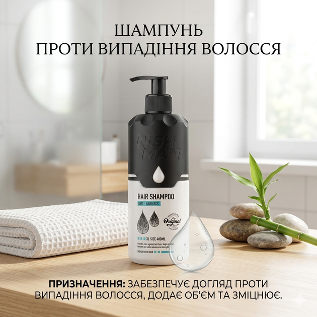 Шампунь проти випадання волосся Nishman Anti Hairloss 480 мл (NMN-233) - изображение 2
