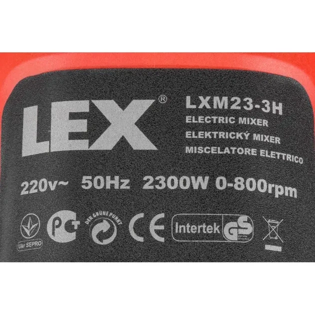 Миксер промышленный строительный LEX LXM23-3H с тремя венчиками в комплекте M14 медная обмотка - изображение 6