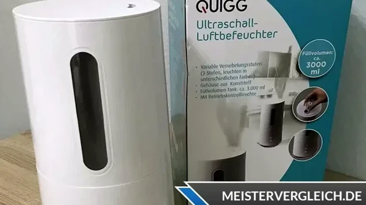 Ультразвуковий зволожувач повітря 220 В білий 33 см для дому та офісу Quigg Аромодифузор із підсвіткою - зображення 8