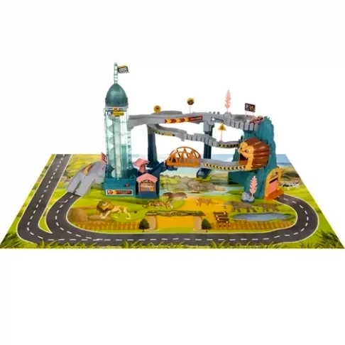 Игровой детский автотрек с лифтом и препятствиями Lion Mountain Adventure цветной пластик для детей от 3 лет - Фото 4 Игровой детский автотрек с лифтом и препятствиями Lion Mountain Adventure цветной пластик для детей от 3 лет - зображення 4