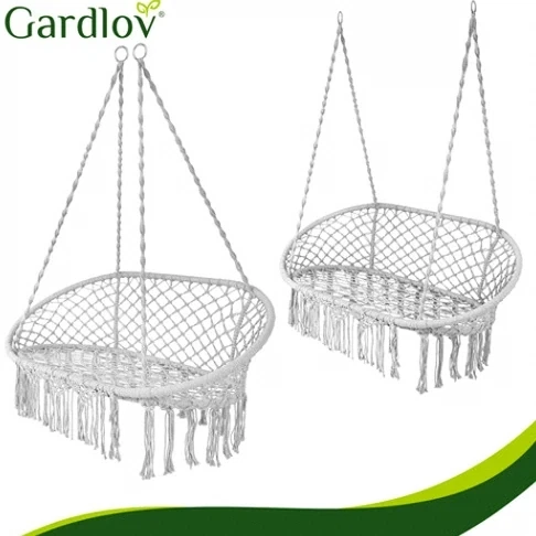 Двухместные садовые качели Гнездо аиста 300 кг с подушками серые Gardlov - зображення 7
