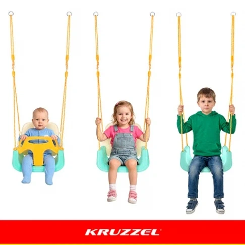 Детская качеля-трансформер 3 в 1 до 30 кг разноцветная для дома и сада Kruzzel - изображение 5
