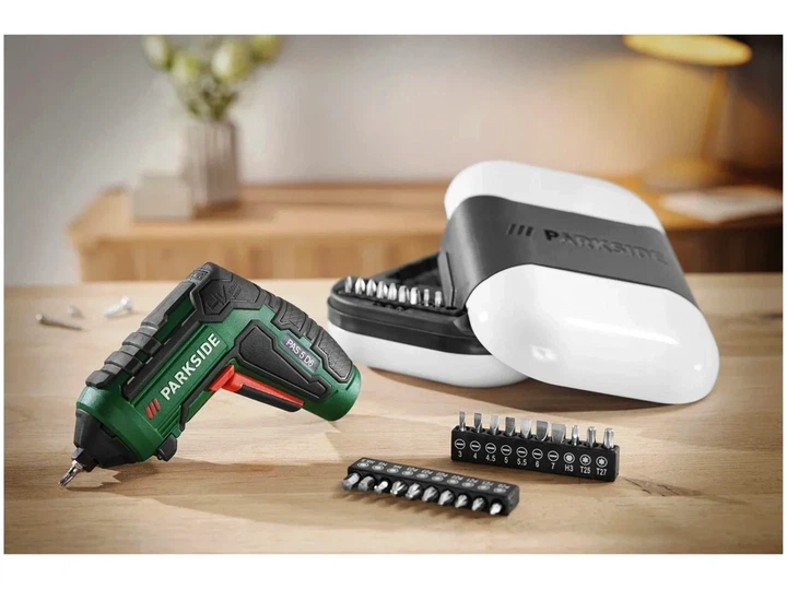 Аккумуляторная отвертка Parkside 1500 мАч 10 Н/м с насадками 30 бит USB Type-C - Фото 7 Аккумуляторная отвертка Parkside 1500 мАч 10 Н/м с насадками 30 бит USB Type-C - изображение 7