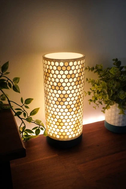 Настільна лампа-нічник з візерунком соти Lamp 2.0 Honeycomb. Aivory - изображение 3