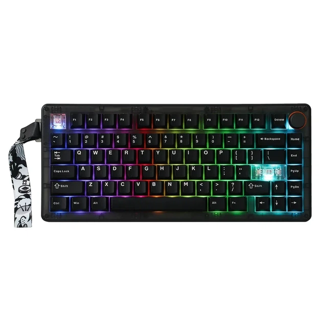 Бездротова механічна клавіатура CIDOO QK75 Black, з ролером, розмір 75%, RGB підсвічування (2.4G/Bluetooth/USB) - Фото 4 Бездротова механічна клавіатура CIDOO QK75 Black, з ролером, розмір 75%, RGB підсвічування (2.4G/Bluetooth/USB) - зображення 4