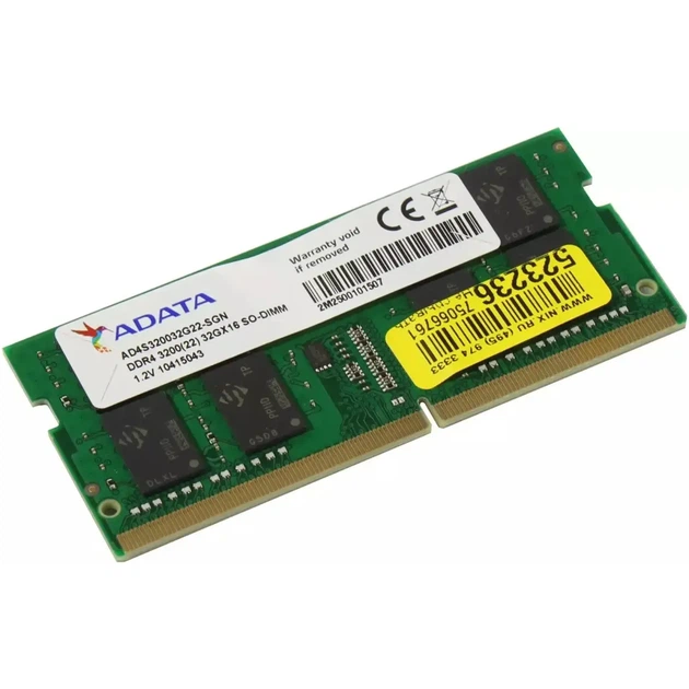 Модуль пам'яті ADATA SODIMM DDR4-3200 32768MB PC4-25600 (AD4S320032G22-SGN) - зображення 2
