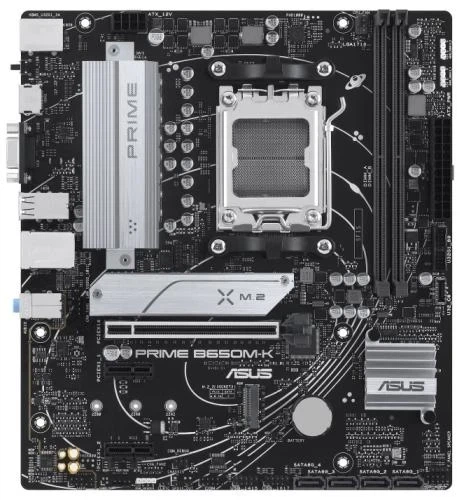 Материнська плата AM5 Asus PRIME B650M-K, B650, 2xDDR5, Int.Video (CPU), 4xSATA3, 2xM.2, 1xPCI-E 4.0 x16, 2xPCI-E 4.0 x1, Realtek 7.1, Realtek 2.5Gb, 6xUSB3.2/6xUSB2.0, VGA/HDMI, MicroATX - изображение 2