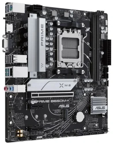 Материнська плата AM5 Asus PRIME B650M-K, B650, 2xDDR5, Int.Video (CPU), 4xSATA3, 2xM.2, 1xPCI-E 4.0 x16, 2xPCI-E 4.0 x1, Realtek 7.1, Realtek 2.5Gb, 6xUSB3.2/6xUSB2.0, VGA/HDMI, MicroATX - изображение 3