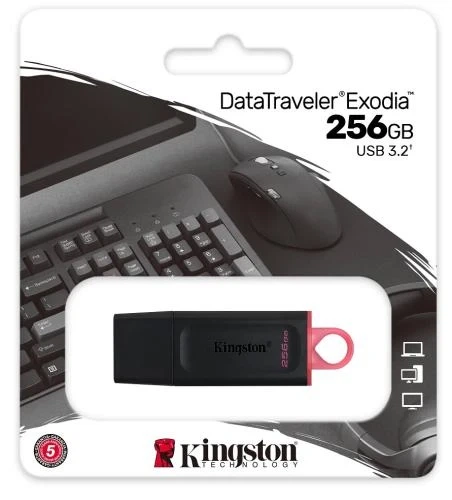 Флеш накопичувач USB 256Gb Kingston DataTraveler Exodia, Black/Pink, USB 3.2 Gen 1 (DTX/256GB) - Фото 3 Флеш накопичувач USB 256Gb Kingston DataTraveler Exodia, Black/Pink, USB 3.2 Gen 1 (DTX/256GB) - изображение 3
